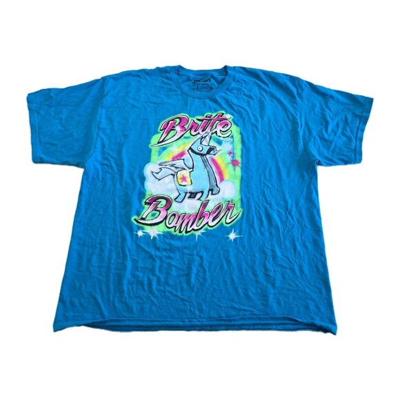 Fortnite Loot Llama T Shirt Men 2XL Unisex Teal Graphic Print Brite Bomber Gamer - Picture 1 of 9